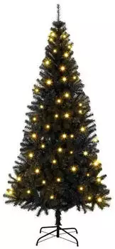 vidaXL Black LED Christmas Tree 180 cm PVC (3396474)
