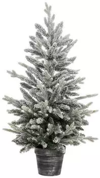 Feeric Lights & Christmas Frosty White Snow-Flocked Artificial Christmas Tree with Decorative Glitter 100 cm