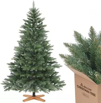 Salcar Green Nordmann Artificial Christmas Tree with Wooden Stand 180 cm