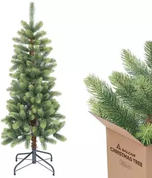 Salcar 120 cm Weihnachtsbaum Schmal, aus 100% PE Spitzen, Grün und Zartgrün