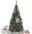 Springos Green Snowy Artificial Christmas Tree with Cones