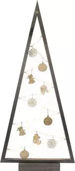 BOGATECO Weihnachtsbaum aus Holz mit LED 104cm grau