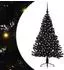 vidaXL Künstlicher Weihnachtsbaum vorbelichtet, schwarz, 120cm, PVC (3397116)