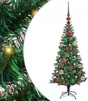 vidaXL K&uuml;nstlicher vorbeleuchteter Weihnachtsbaum Gr&uuml;n 120 cm