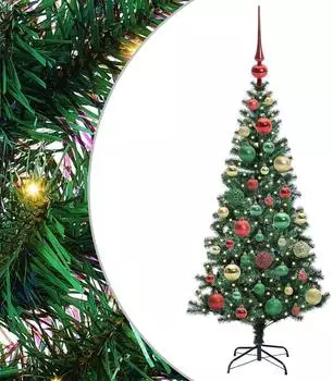 vidaXL K&uuml;nstlicher Weihnachtsbaum vorbelichtet, gr&uuml;n, 120cm (3396744)