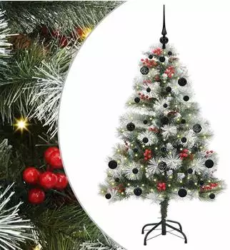 vidaXL K&uuml;nstlicher Weihnachtsbaum gr&uuml;n-wei&szlig;, 150cm