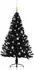 vidaXL Künstlicher vorbeleuchteter Weihnachtsbaum schwarz 150cm PVC (3397132)