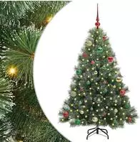 vidaXL K&uuml;nstlicher Weihnachtsbaum mit 150 LEDs Gr&uuml;n 150 cm PE und PVC
