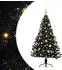 vidaXL Künstlicher Weihnachtsbaum vorbelichtet, schwarz, 120cm, PVC (3397119)