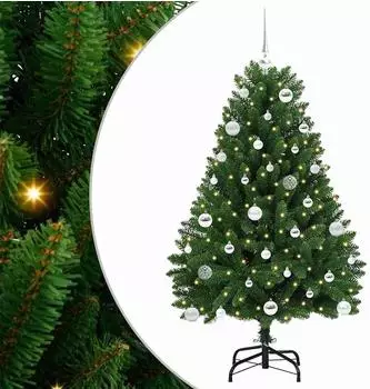 vidaXL K&uuml;nstlicher Weihnachtsbaum gr&uuml;n 150cm PVC und Metall (3395681)