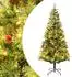 vidaXL Künstlicher Weihnachtsbaum mit Beleuchtung und Kiefernzapfen, grün, 120cm (344287)