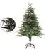 vidaXL Künstlicher Weihnachtsbaum mit Beleuchtung und Kiefernzapfen, grün, 120cm (344287)