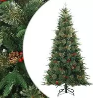 vidaXL K&uuml;nstlicher klappbarer Weihnachtsbaum mit St&auml;nder Gr&uuml;n 180 cm