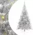 vidaXL Künstlicher vorbeleuchteter Weihnachtsbaum silber 240cm PET (3397234)