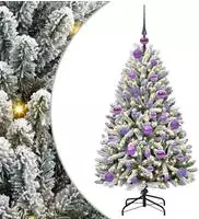 vidaXL K&uuml;nstlicher Weihnachtsbaum Gr&uuml;n und Wei&szlig; 120 cm PVC und Metall