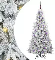 vidaXL K&uuml;nstlicher klappbarer Weihnachtsbaum Wei&szlig; 180 cm PE und PVC