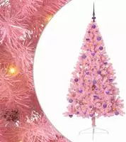 vidaXL K&uuml;nstlicher vorbeleuchteter Weihnachtsbaum Rosa 180 cm PVC