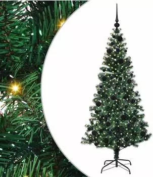 vidaXL K&uuml;nstlicher vorbeleuchteter Weihnachtsbaum gr&uuml;n 180cm (3396763)