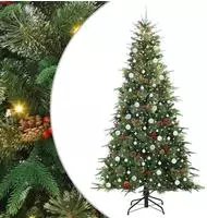 vidaXL K&uuml;nstlicher klappbarer Weihnachtsbaum Gr&uuml;n 240 cm PE und PVC