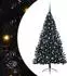 vidaXL Künstlicher vorbeleuchteter Weihnachtsbaum schwarz 180cm PVC (3397148)