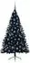 vidaXL Künstlicher vorbeleuchteter Weihnachtsbaum schwarz 180cm PVC (3397148)