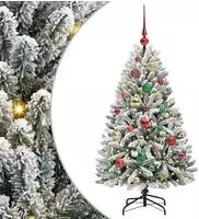 vidaXL K&uuml;nstlicher Weihnachtsbaum Gr&uuml;n und Wei&szlig; 120 cm PVC und Metall