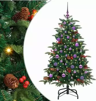 vidaXL K&uuml;nstlicher Weihnachtsbaum mit St&auml;nder, gr&uuml;n, 150LEDs, 150cm (3395547)