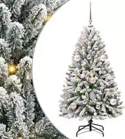 vidaXL K&uuml;nstlicher Weihnachtsbaum Gr&uuml;n und Wei&szlig; 120 cm PVC und Metall