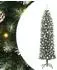 vidaXL Künstlicher schlanker Weihnachtsbaum grün/weiß 210cm (3395310)