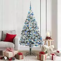 vidaXL K&uuml;nstlicher Weihnachtsbaum mit 300 LEDs mit St&auml;nder Wei&szlig; 180 cm