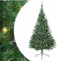 vidaXL K&uuml;nstlicher vorbeleuchteter Weihnachtsbaum Gr&uuml;n 240 cm PVC