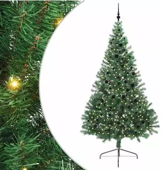 vidaXL K&uuml;nstlicher vorbeleuchteter Weihnachtsbaum gr&uuml;n 240cm PVC (3397038)