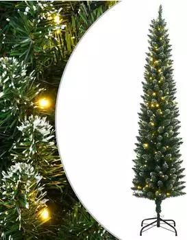 vidaXL K&uuml;nstlicher Weihnachtsbaum, schlank, 300 LEDs, 210cm (3315761)
