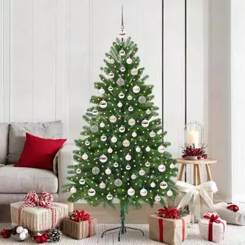 vidaXL K&uuml;nstlicher Weihnachtsbaum mit St&auml;nder, 300 LEDs, gr&uuml;n, 180cm, PE (3396333)