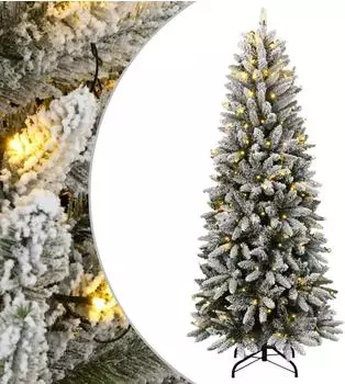vidaXL K&uuml;nstlicher Weihnachtsbaum mit Schnee, 150 LEDs, 150cm (3315764)