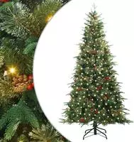 vidaXL K&uuml;nstlicher klappbarer Weihnachtsbaum Gr&uuml;n 240 cm PE und PVC