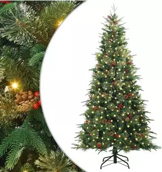 vidaXL K&uuml;nstlicher klappbarer Weihnachtsbaum gr&uuml;n 240cm PE/PVC (3397441)