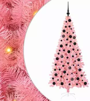 vidaXL Weihnachtsbaum mit St&auml;nder, rosa, 300 LEDs, 180cm, PVC (3396430)