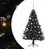 vidaXL Künstlicher vorbeleuchteter Weihnachtsbaum schwarz 150cm PVC (3397126)