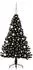 vidaXL Künstlicher vorbeleuchteter Weihnachtsbaum schwarz 150cm PVC (3397126)