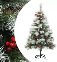 vidaXL K&uuml;nstlicher Weihnachtsbaum Klappbar mit Zapfen & Beeren 150 cm