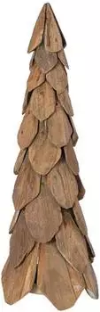 vidaXL Weihnachtsbaum mit St&auml;nder braun 80cm Massivholz Teak (42017938)