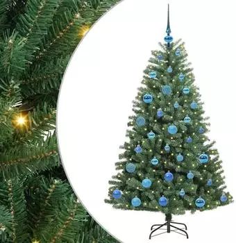 vidaXL K&uuml;nstlicher Weihnachtsbaum, klappbar, gr&uuml;n, 150LEDs, 150cm (3395485)
