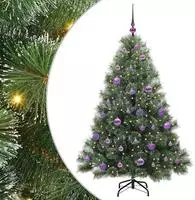 vidaXL K&uuml;nstlicher Weihnachtsbaum mit 150 LEDs Gr&uuml;n 150 cm PE und PVC