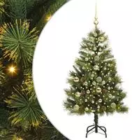 vidaXL K&uuml;nstlicher klappbarer Weihnachtsbaum mit Tannenzapfen 150 cm