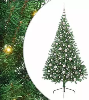 vidaXL K&uuml;nstlicher vorbeleuchteter Weihnachtsbaum gr&uuml;n 210cm PVC (3397026)