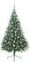 vidaXL Künstlicher vorbeleuchteter Weihnachtsbaum grün 210cm PVC (3397026)