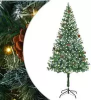 vidaXL K&uuml;nstlicher Weihnachtsbaum Gr&uuml;n 180 cm PVC und Stahl
