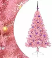 vidaXL K&uuml;nstlicher vorbeleuchteter Weihnachtsbaum Rosa 150 cm PVC