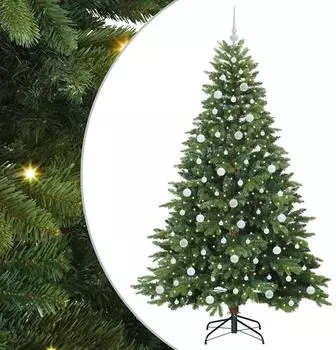 vidaXL K&uuml;nstlicher Weihnachtsbaum 300 LEDs, gr&uuml;n, 210cm, PE/PVC (3397565)